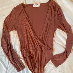 NanaMacs Surplice long sleeve body suit